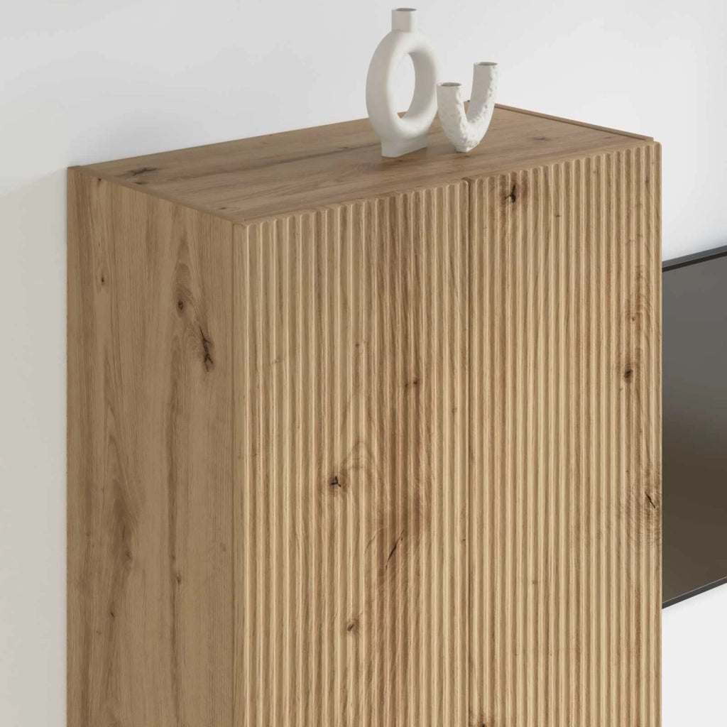 Mobile TV da parete Rovere artigianale 59,5 x 31 x 100 cm 892378