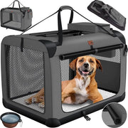 Cassa di trasporto per cani - comprensivo di vasca per cani - pieghevole - 60 x 42 x 42 cm - cassa di trasporto per animali domestici, cani e gatti