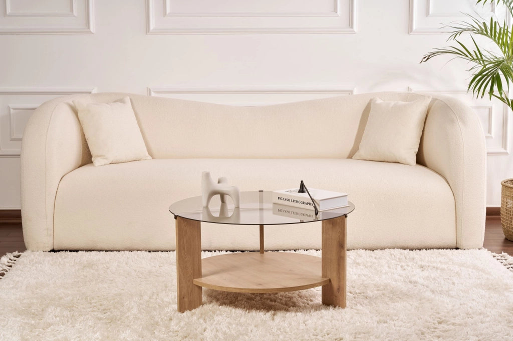 Tavolo basso in legno "Clara" - 75 x 75 x 40 cm - Chêne Saphir Fumées