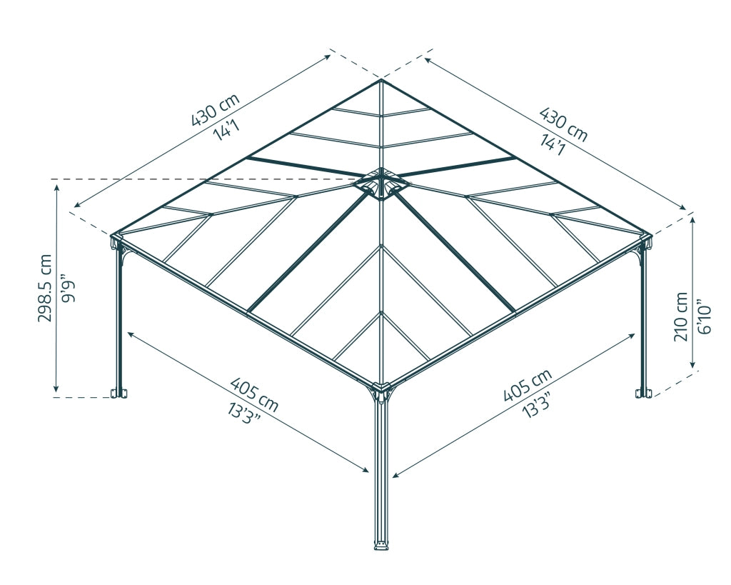 Canopia Palermo Gazebo in Alluminio 4.3X4.3 m