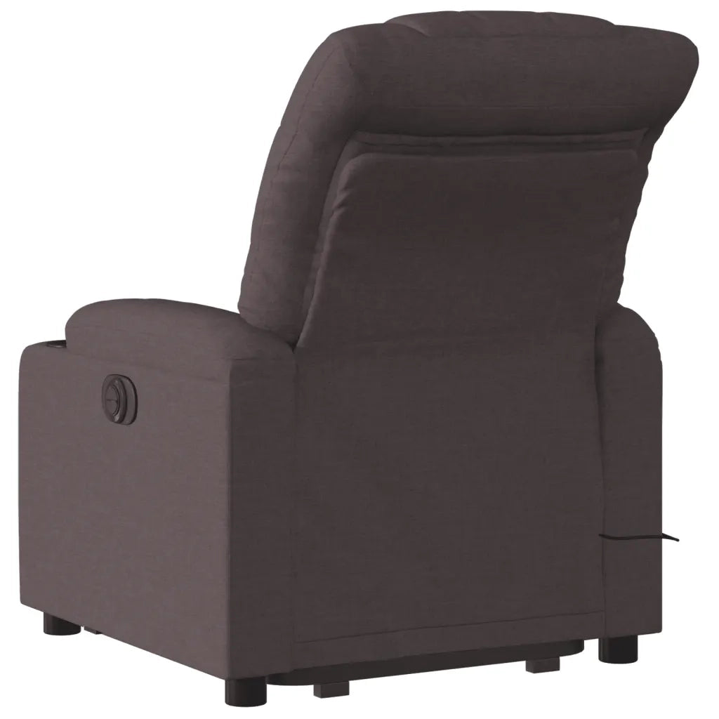 Poltrona Alzapersona Massaggio Elettrica Marrone Scuro Tessuto 3206677
