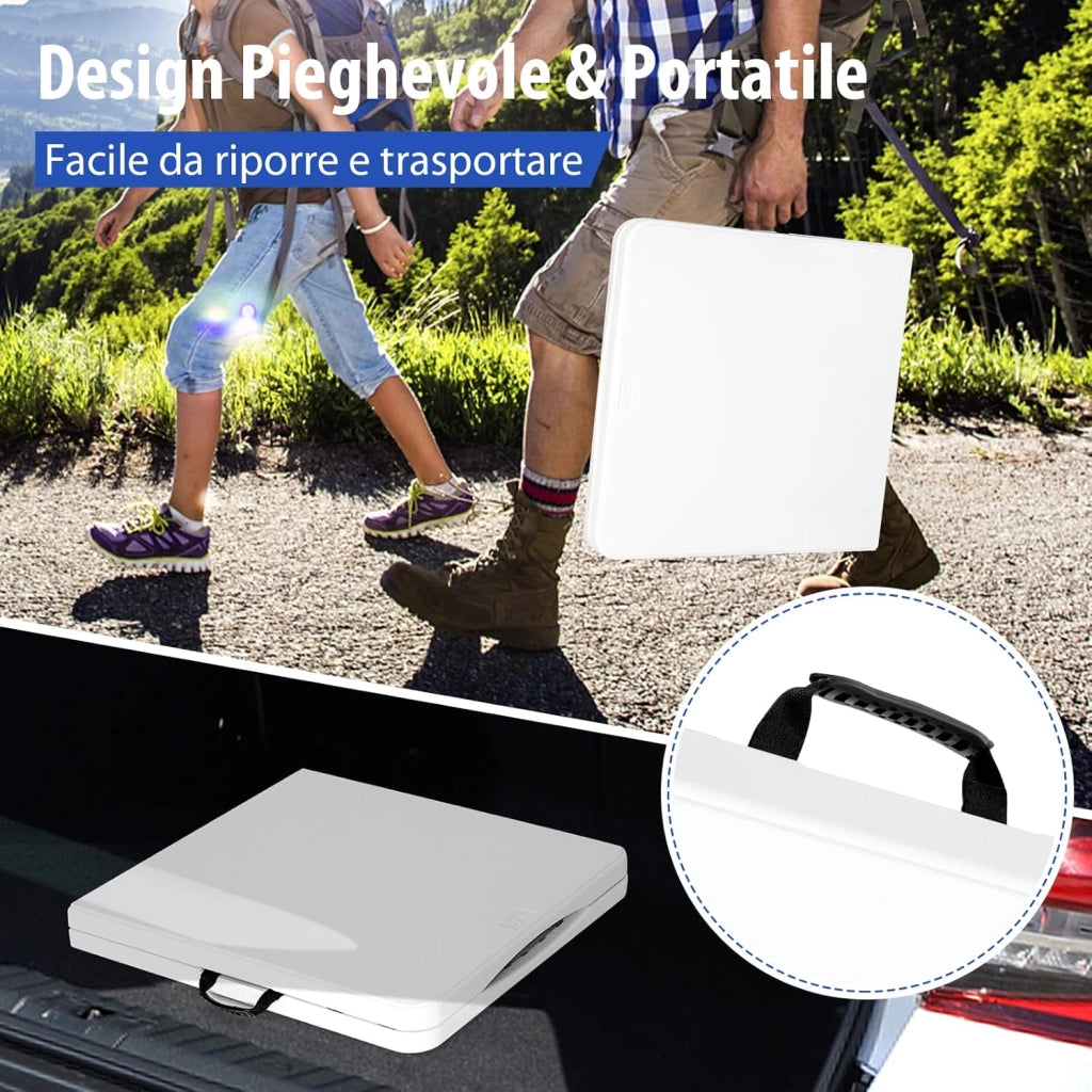 Tavolo Pieghevole da Campeggio con Altezza Regolabile e Maniglia, Portatile Tavolino da Pranzo Interno e Esterno, 120 x 60 x 74,5 cm, Capacità 150 kg, per Giardino Picnic (Modello 4)