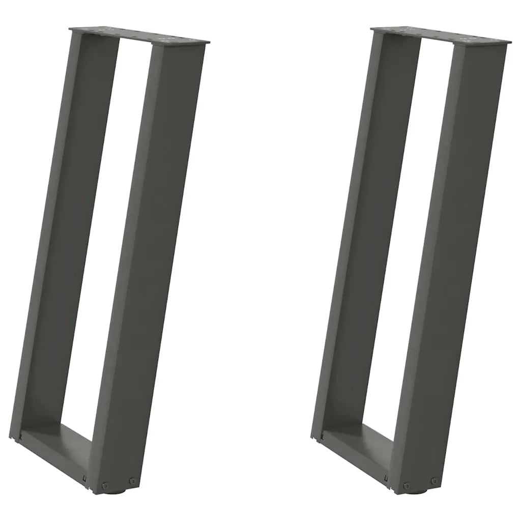 vidaXL Gambe per tavolo consolle a forma di U 2 pz Antracite 38x(72-73) cm Acciaio