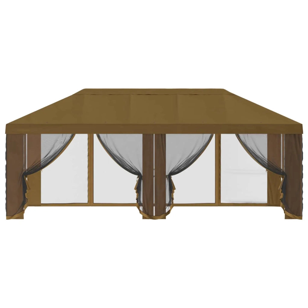 Copertura Gazebo con Pareti Laterali Tortora 600,5 x 300,5 cm 900440