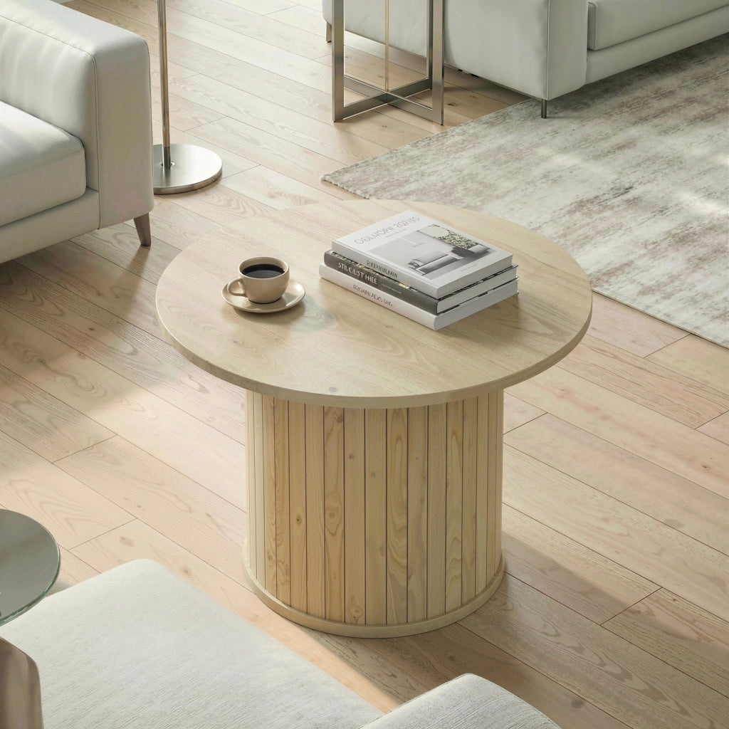 Tavolino da salotto rotondo ¨C Minimal ¨C legno naturale ?60x40 cm