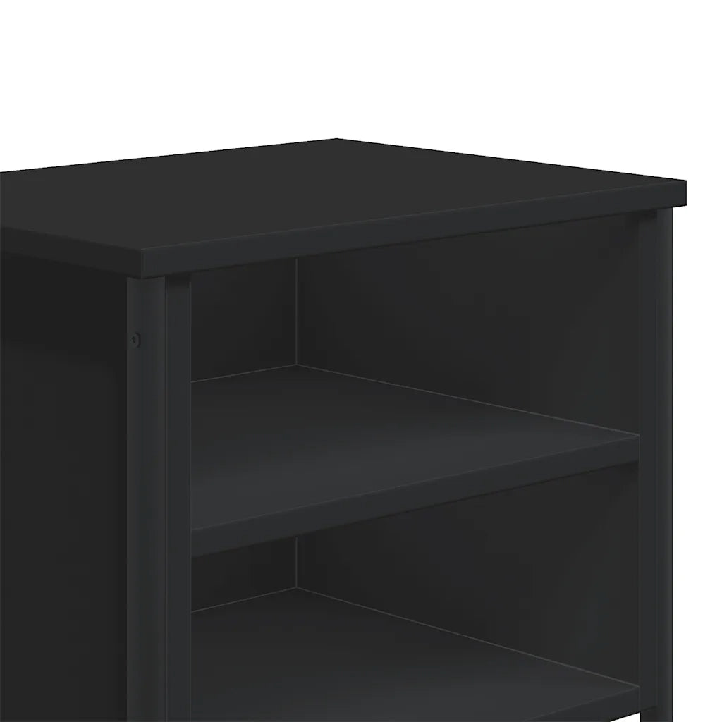 Set di 2 Comodini | Armadio da Notte | Mobiletto da notte Neri 40x30x40 cm in Truciolato
