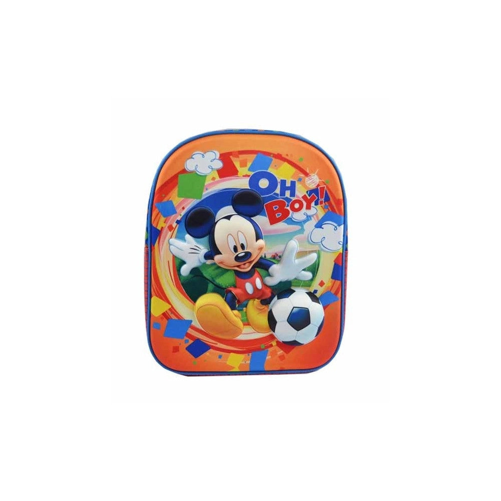 Trade Shop - Zaino Scuola Asilo Elementare Zainetto 28x10x32cm Disney Mickey Mouse 3d Topolino -