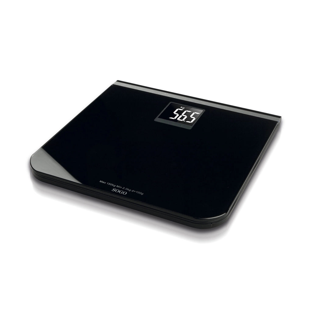 Bilancia pesapersone digitale elettronica, display LCD retroilluminato, capacità 150kg, risoluzione 100g bagno - SOGO