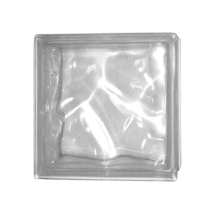 VETROMATTONE ONDULATO TRASPARENTE 19x19x8 cm - 6 pezzi