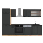 Cucina componibile R-Line Antracite rustico/Rovere dorato 300 cm, PL Antracite Vicco