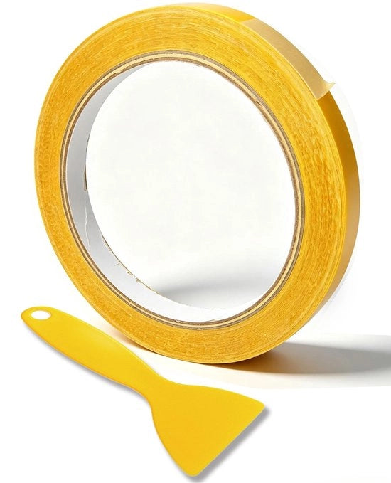 Doppio lato adesivo nastro trasparente - 10 mm x 10 m - Ideale per hobby - pavimenti/finestre - applicazione piatta - inosservabile - nastro adesivo