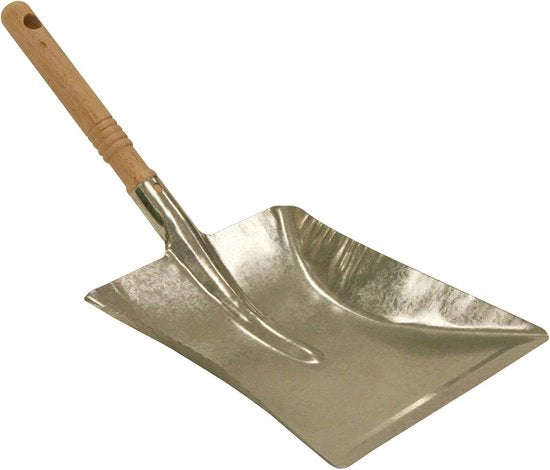 Stoffe e lamiere con spatola per camino in acciaio inox con maniglia in legno e lama in acciaio galvanizzato