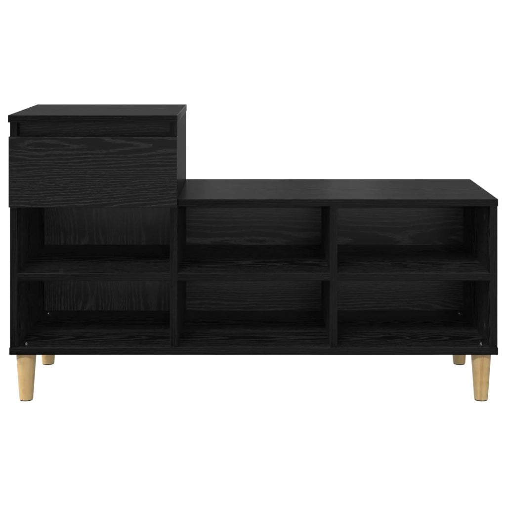 Mobile per scarpe con cassetto Rovere Nero 102 x 36 x 60 cm