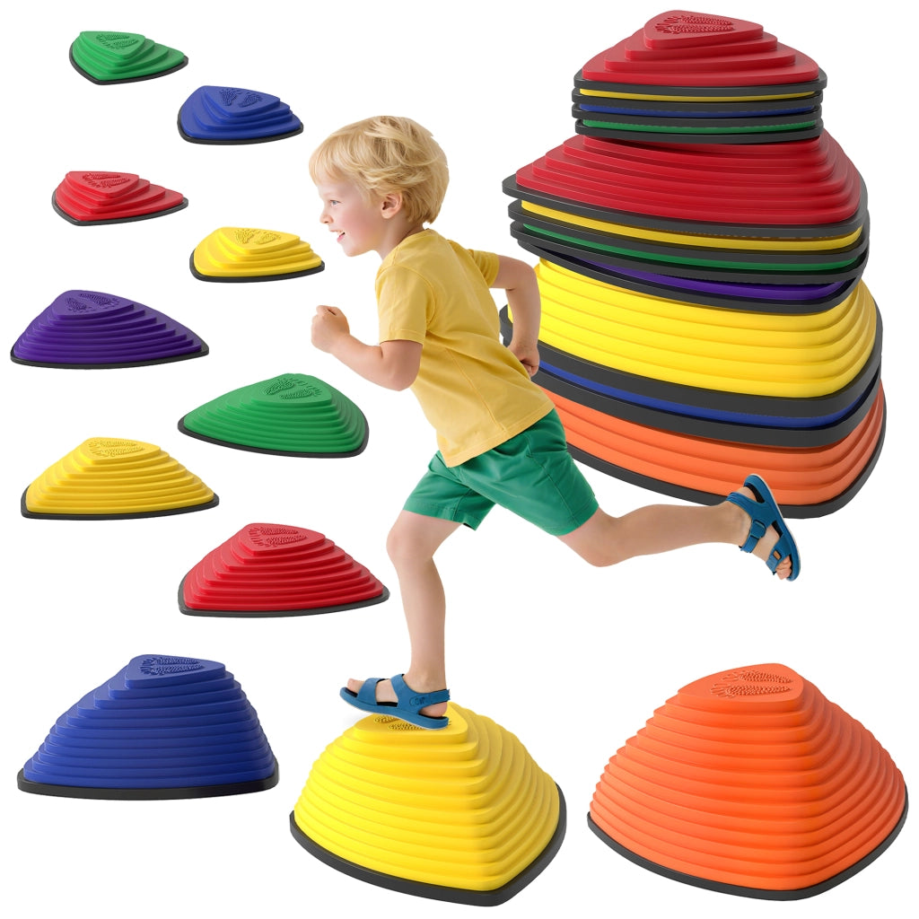 Set 11 Pezzi Trittsteine ¨C zephmum ¨C Antiscivolo, Stapelbar, Multicolore