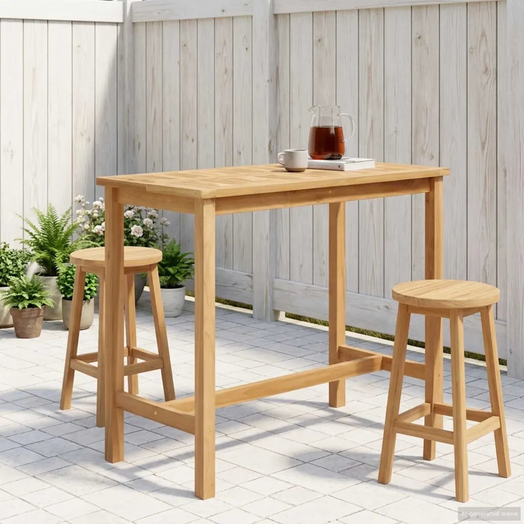 Tavolo da bar Naturale 110 x 60 x 105 cm Teak massello