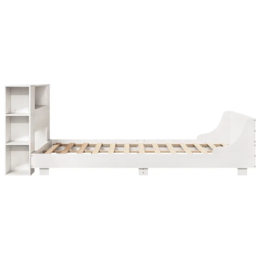 Letto senza Materasso Bianco 120x190 cm Legno Massello di Pino 3323663