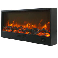 Camino Elettrico da Incasso Effetto Fiamma 108x20x50,7 cm 1500W Sined Ispica 108 Nero