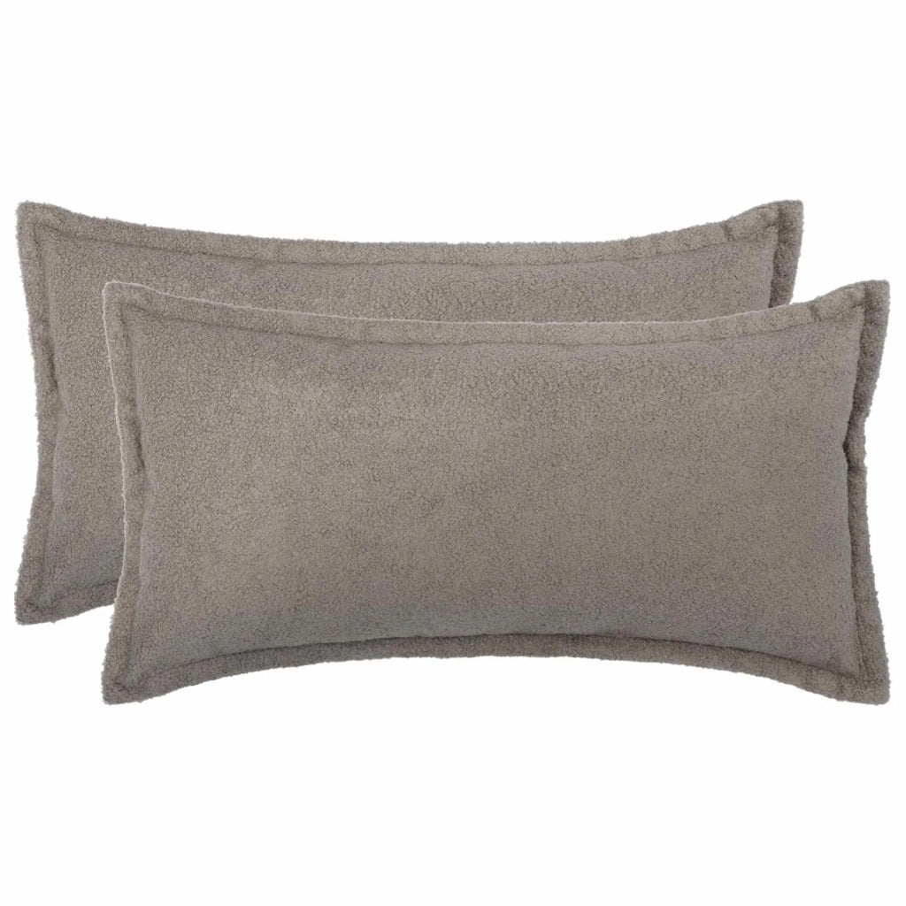 Federa 2 pcs HOUTEN Grigio Chiaro 40 x 70 cm Bouclé 917838