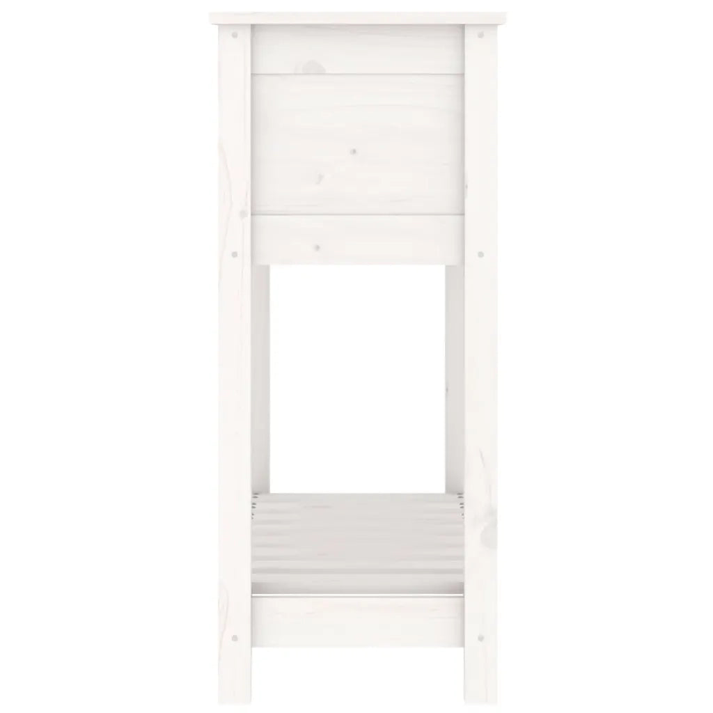 Fioriera con Mensola Bianca 82,5x34,5x81cm Legno Massello Pino