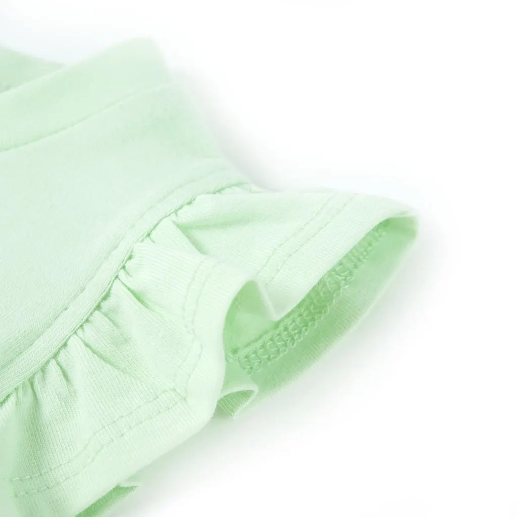 Maglietta da Bambina Maniche Volant Verde Tenue 128