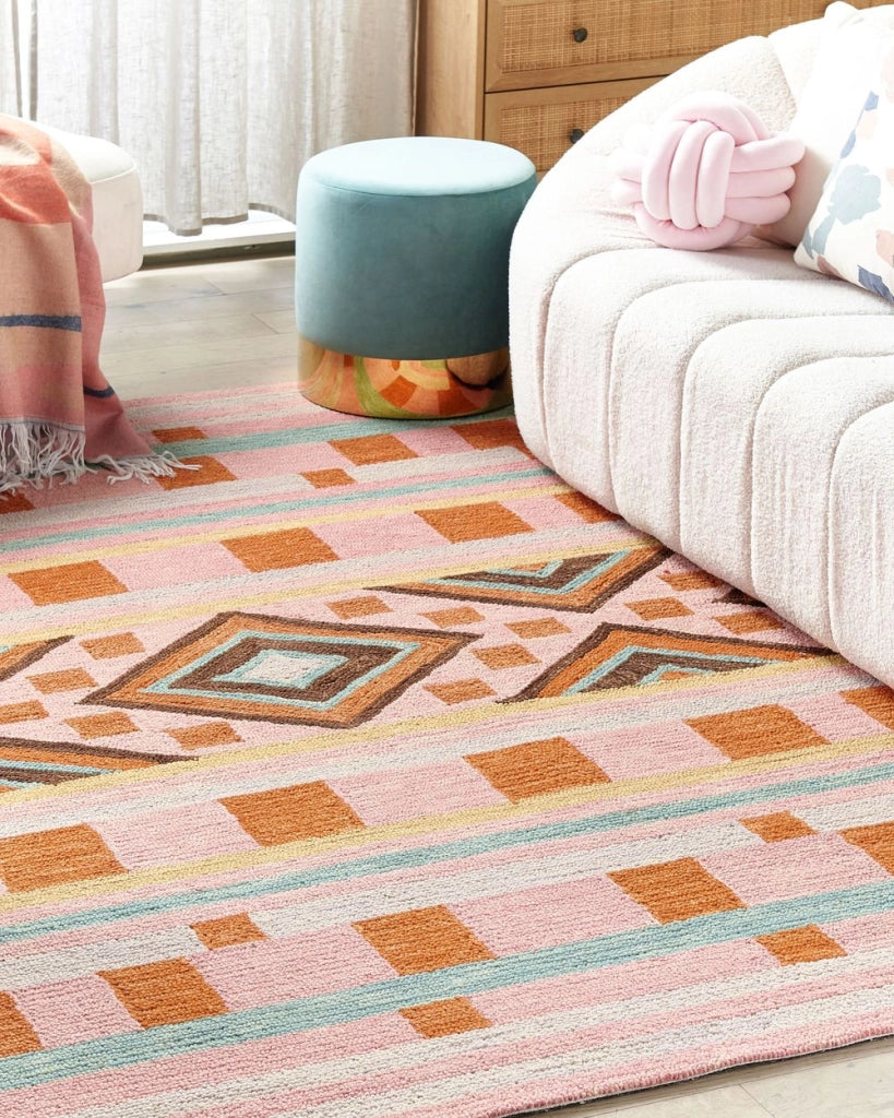 Tappeto moderno con motivo geometrico 160 x 230 cm multicolore camera da letto salotto