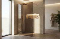 Parete Doccia Rea Flexi Brown / Brush Copper 90
