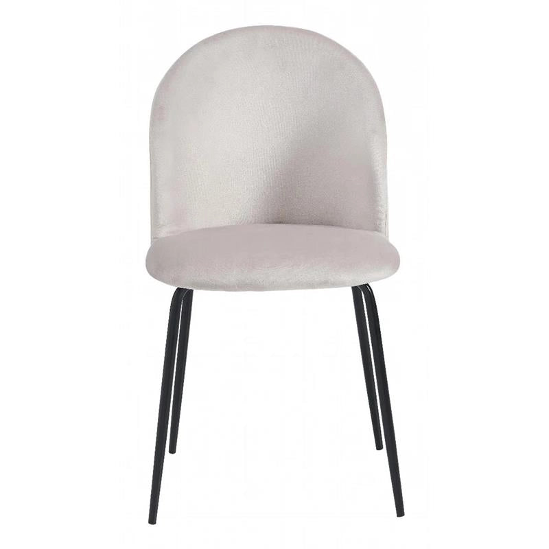SET 4 SEDIE BONNIE CON SEDUTA IN VELLUTO BEIGE STRUTTURA IN METALLO NERO DIMENSIONI 45X55X82 CM
