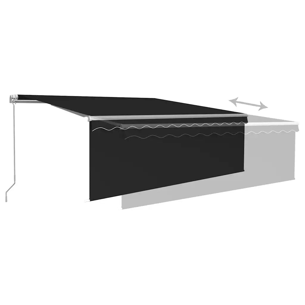 Tenda da Sole Retrattile Manuale con Parasole 4,5x3 m Antracite 3069319