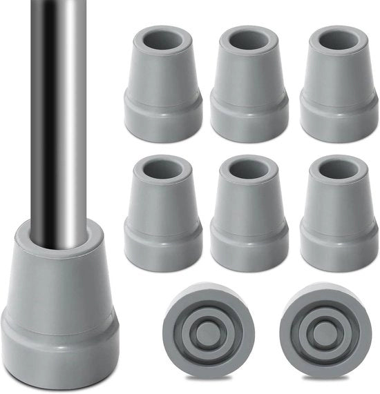 Pompe in gomma per passeggini, 8 pezzi - Antiscivolo - Base ampia - Seniors - Grigio