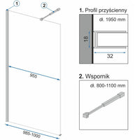 Parete Doccia Rea Aero Ombre Black/black 100