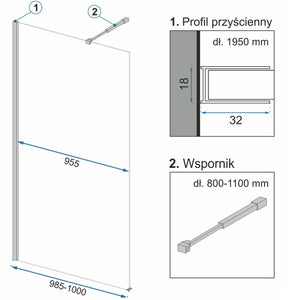 Parete Doccia Rea Aero Ombre Black/black 100