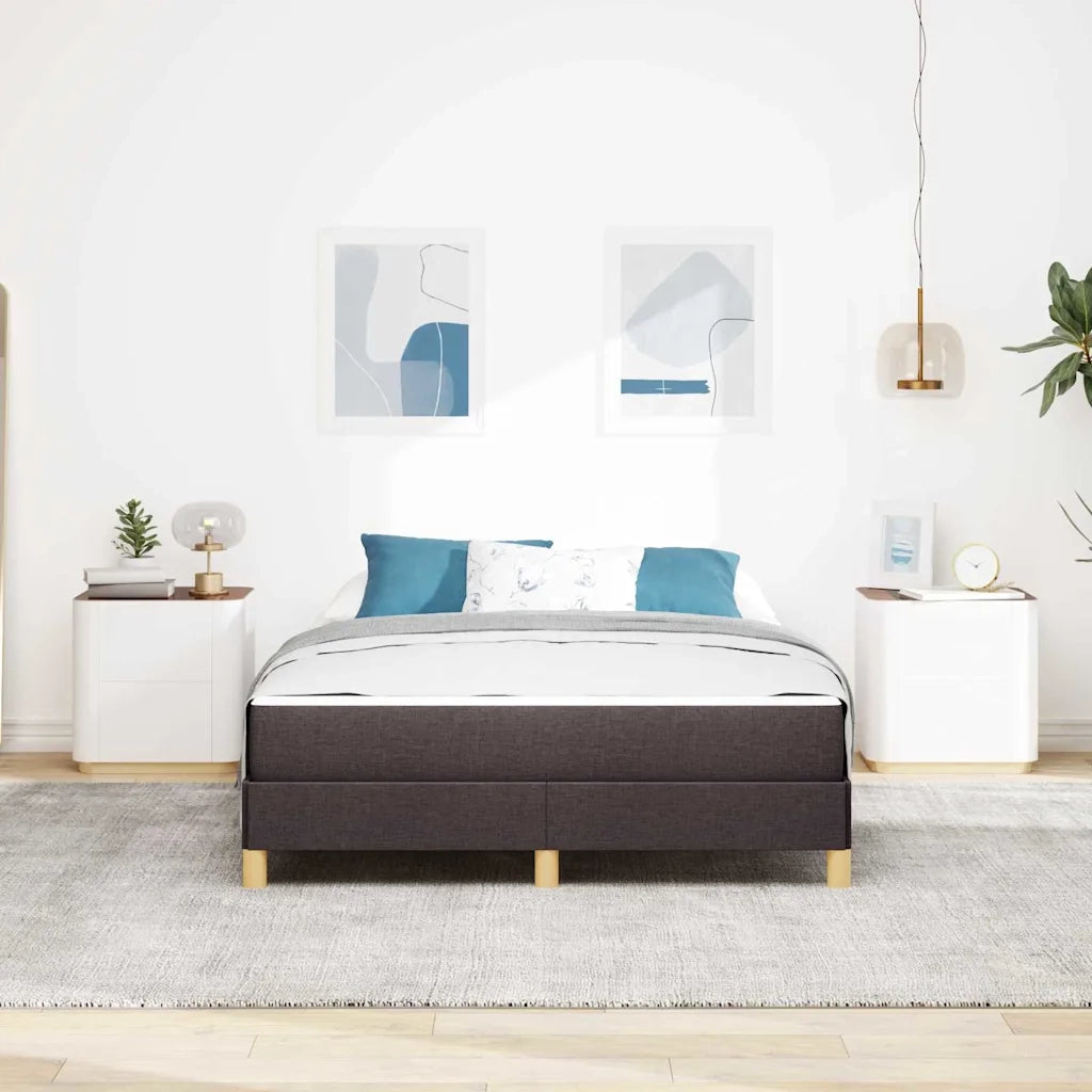 Letto a molle con materasso Marrone Scuro 160 x 200 cm Tessuto