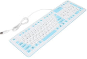 Tastiera ripiegabile - Impermeabile - Resistente alla polvere - Silenziosa da digitare - 106 tasti - Collegamento USB - Ideale per il gaming