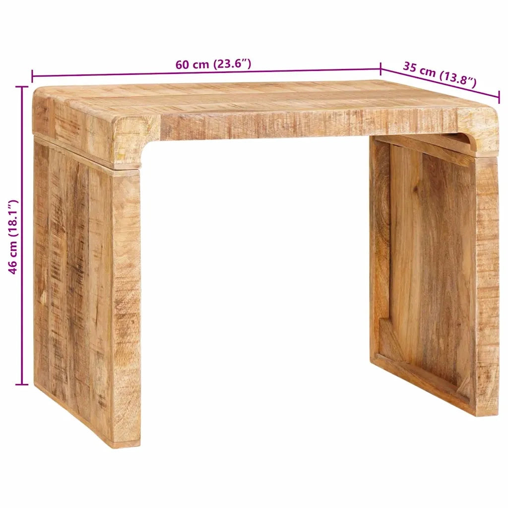 vidaXL Tavolino Marrone 60 x 35 x 45 cm legno massello di mango