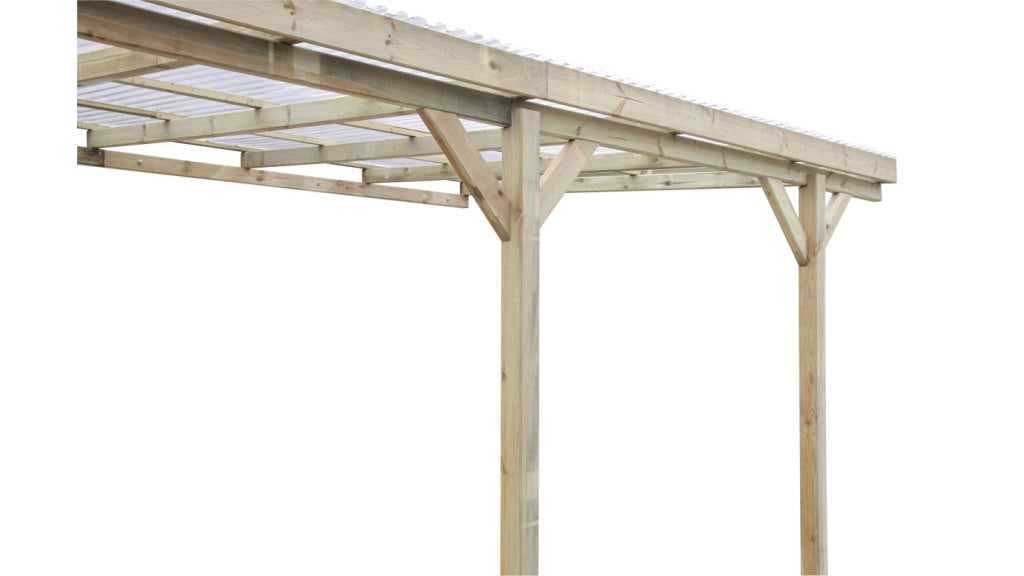 Tettoia posto auto coperto in legno 3x5.24 m - 15 m2 - copertura PVC   - CAR7-2PVCTR - ALTANKA