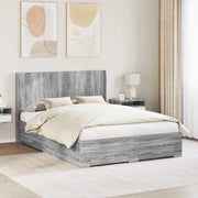 Struttura del letto con stoccaggio e testata Sonoma grigio 3414114