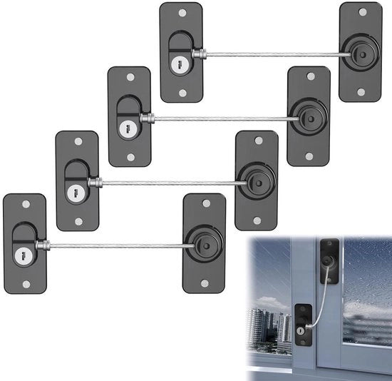 Sicurezza per bambini con chiusura forte - Protezione per bambini per frigorifero - Protezione per bambini per mensole - Protezione per bambini per porte - Sicurezza multifunzionale - Durata garantita in acciaio inossidabile - Chiusura di sicurezza