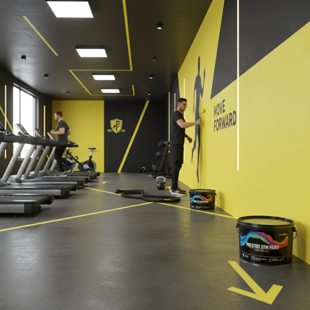 Pittura murale prestige gym paint giallo limone super lavabile *** formato 2.5 lt, confezione 1