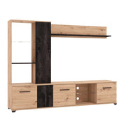 parete attrezzata soggiorno quattro ante moderna minimal in legno cm 202x40x155 5 h - POLE