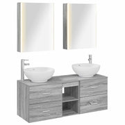 Set di mobili per il bagno 5 pcs Sonoma grigio 3406972