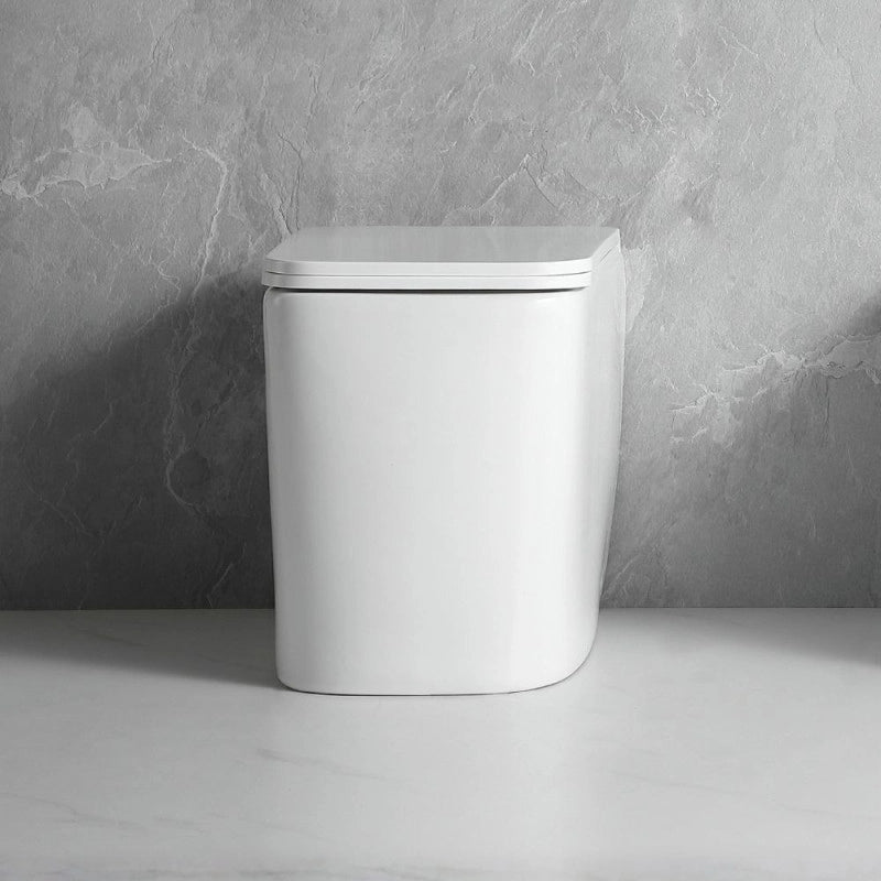 WC filo muro FT54D a pavimento in ceramica bianco 54x36x41.5H cm.