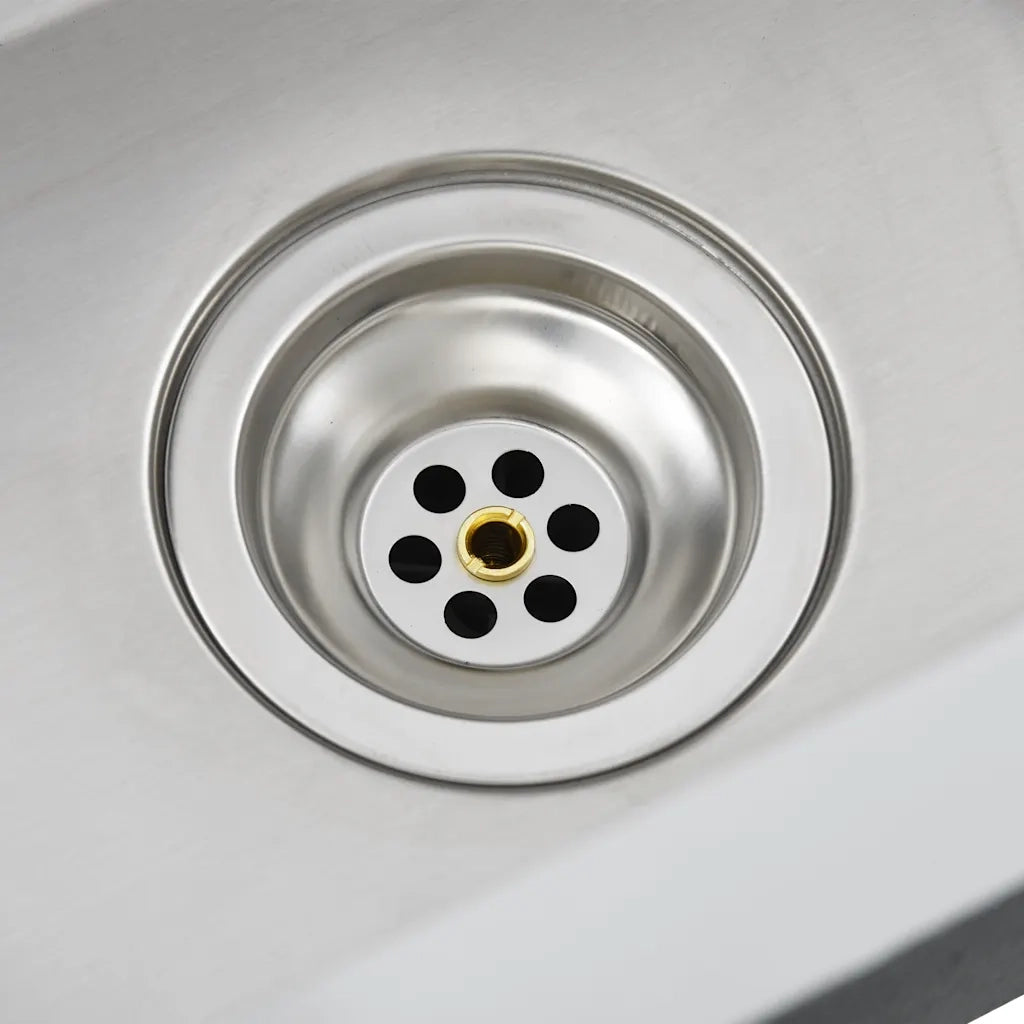 Lavello da Cucina Lavorato a Mano con Filtro in Acciaio Inox cod mxl 53392