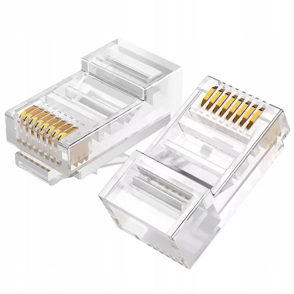 Connettori RJ45 Cat. 5e EuroNet – 100 Pezzi | Rame Puro | 8P8C | Compatibile con Cavi UTP | LAN e Pannelli Patch