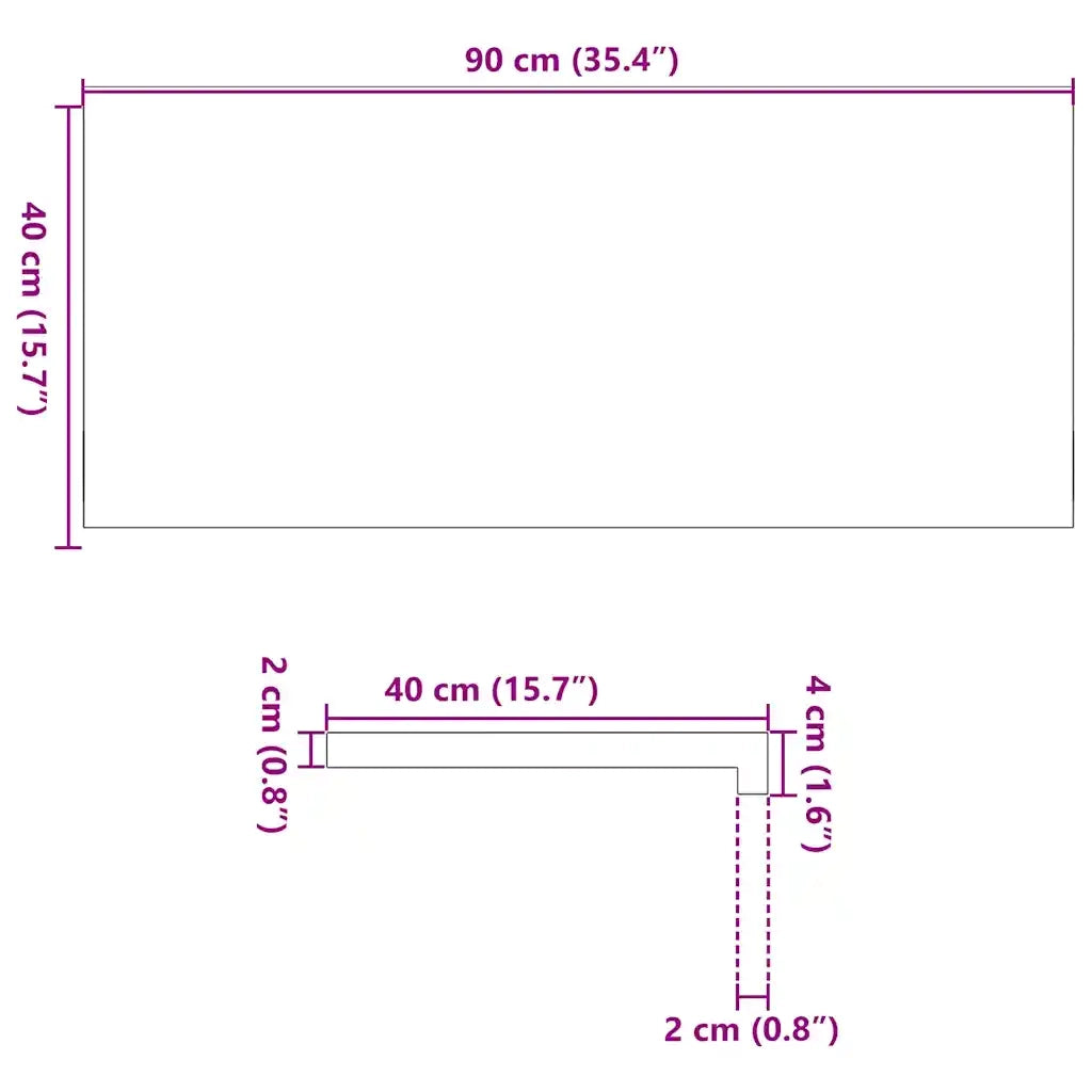 Davanzali 2 pz Non Trattati 90x40x2 cm Legno Massello di Rovere CFW5733763