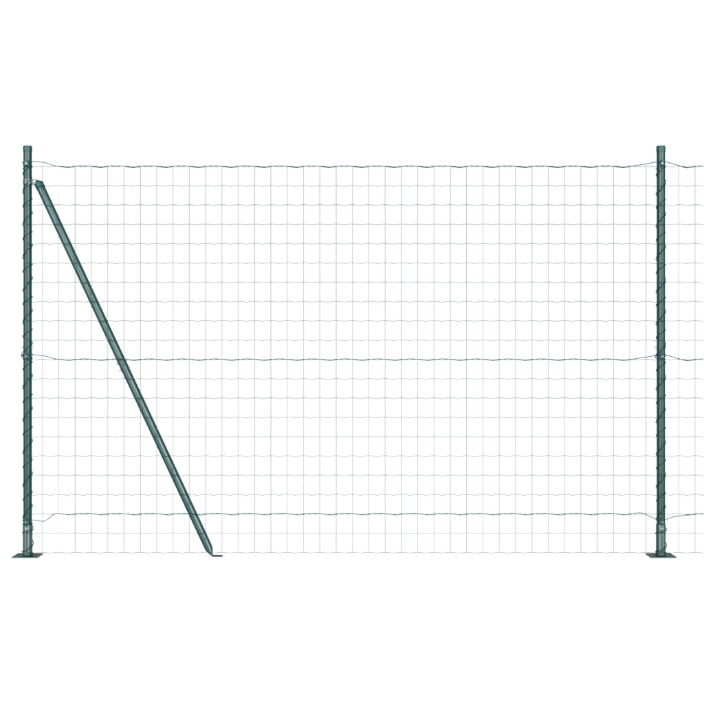 Recinzione Euro con 7 Post Flangiati 1,4x10 m Acciaio Galvanizzato
