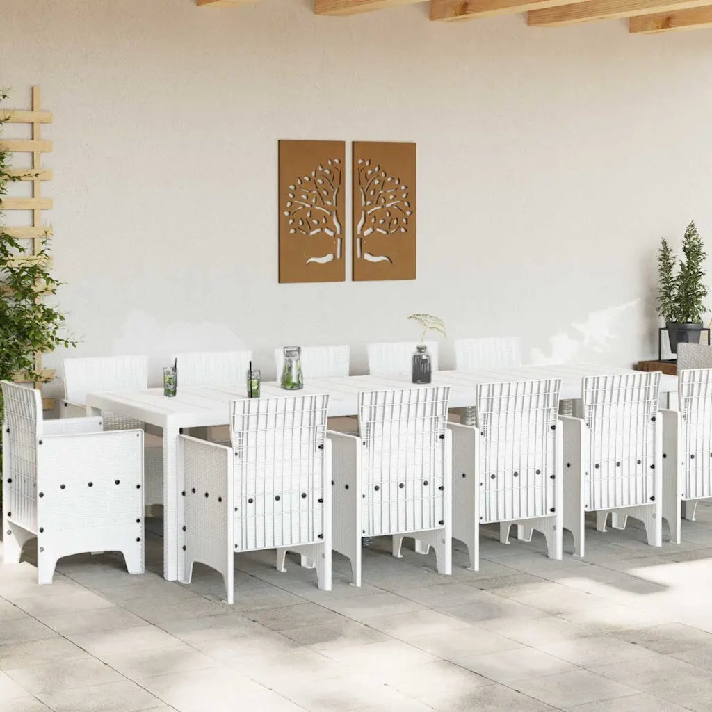 Set da Pranzo per Giardino 13 pcs Bianco e Grigio chiaro 3378623