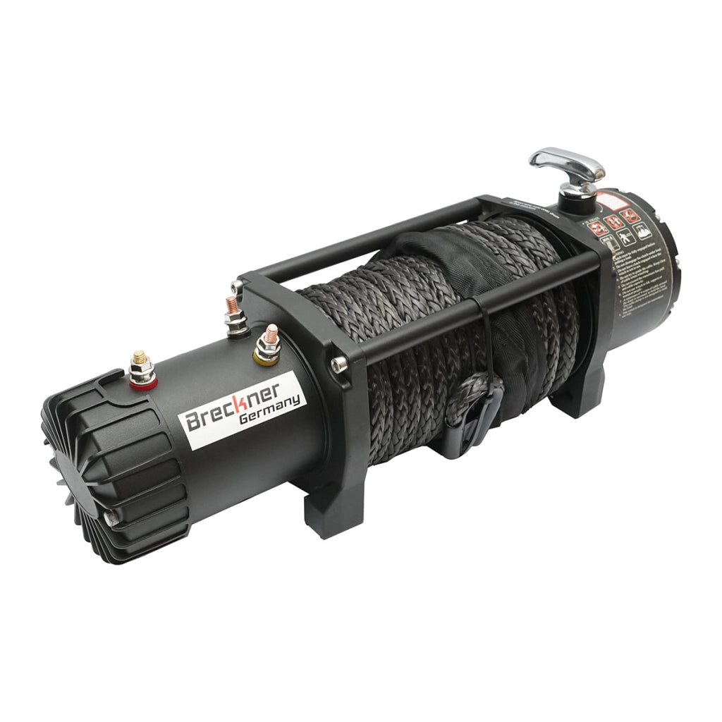 Verricello elettrico con telecomando 12V, 6,5hp, 6,1T (13500lbs) cavo sintetico 9x24m solenoide 400A Breckner Germany