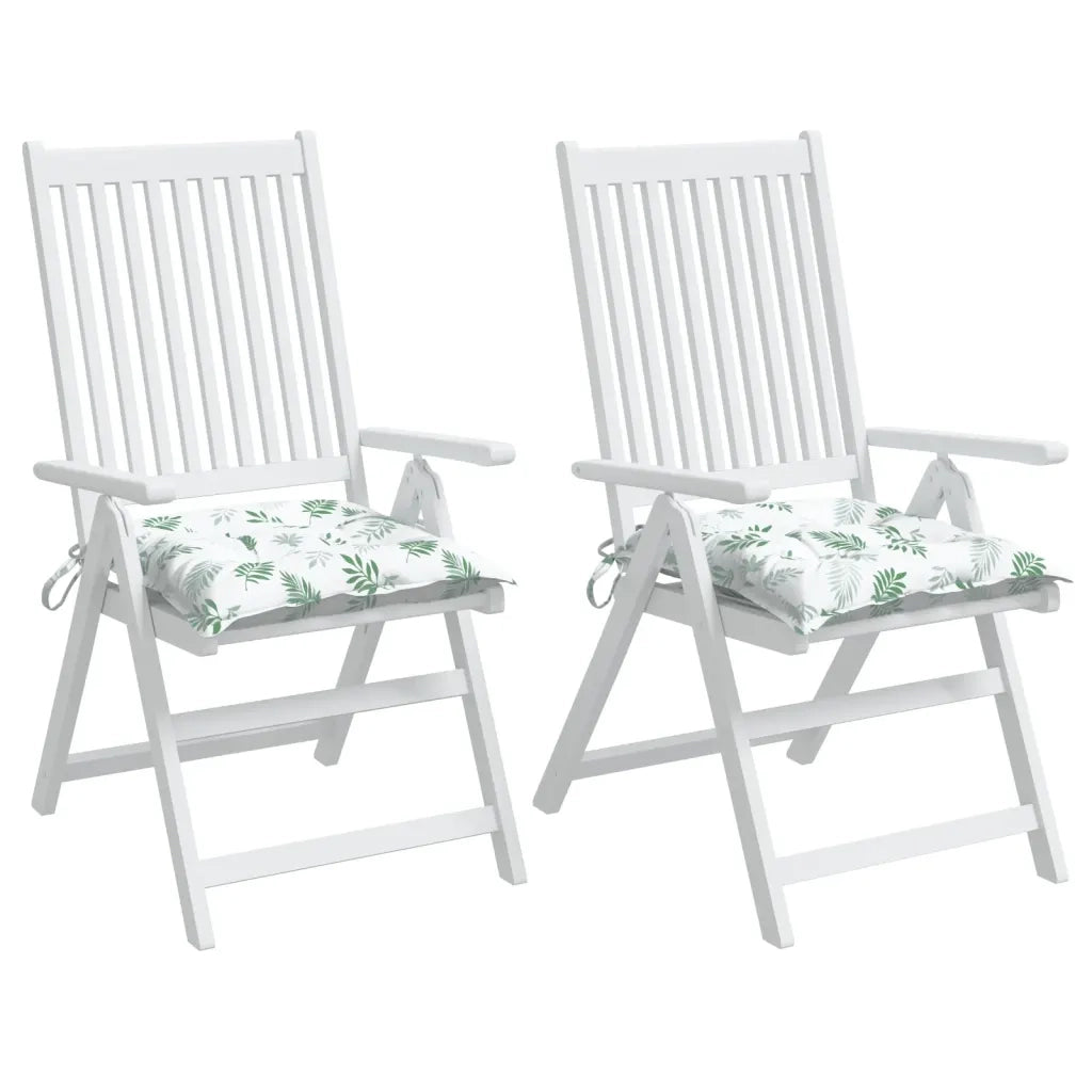 Cuscini per Sedia 2 pz Motivo a Foglie 40x40x7 cm Tessuto 361495