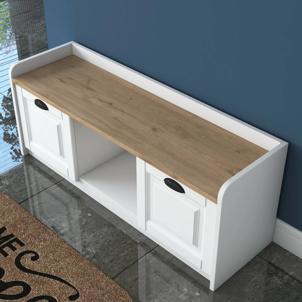 Mobile Portascarpe Egay, Scarpiera 6 Paia, 120x40x45h cm Bianco