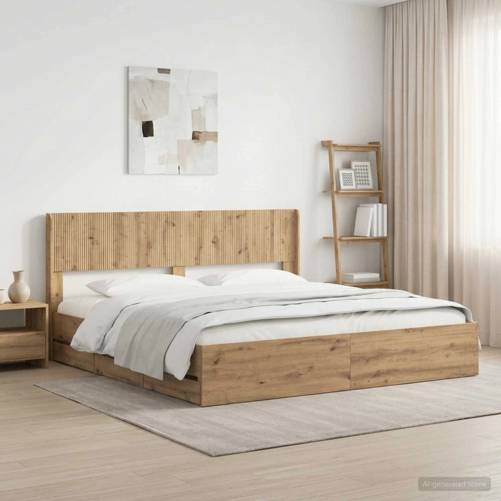 Struttura del letto con stoccaggio e testata Artisan Oak 3445826